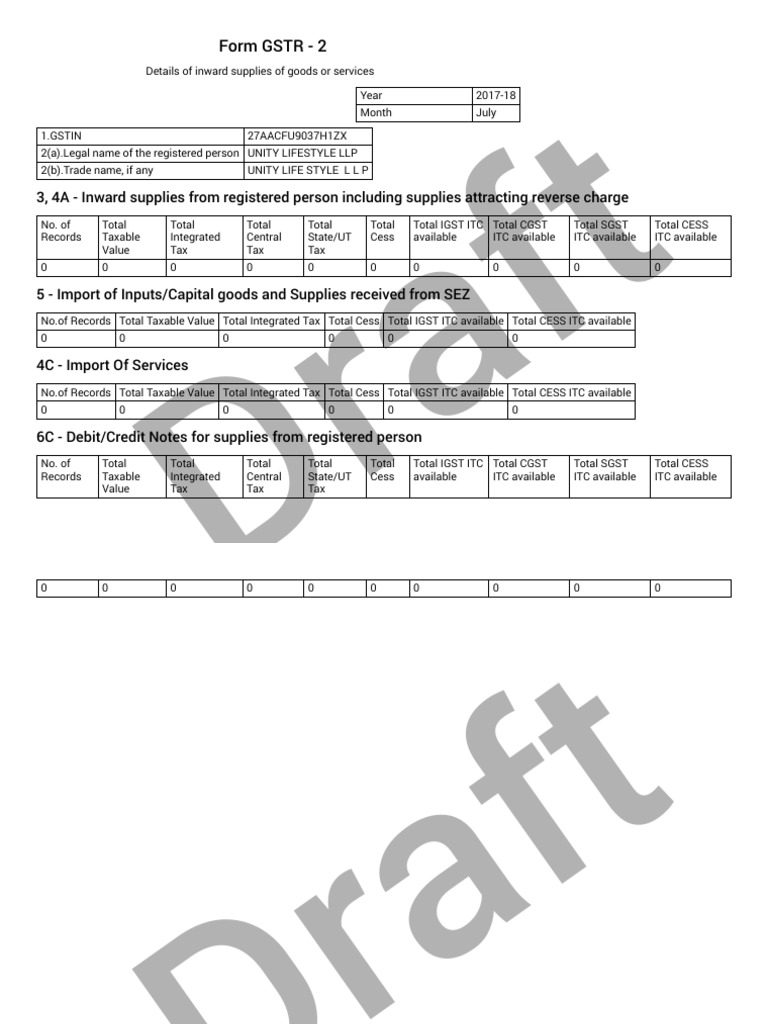 DR Aft: Form GSTR - 2 | PDF | Government Finances | Payments
