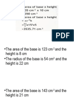 Computation Volume of Cylinder