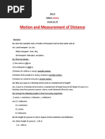 Motion and Measurement of Distance: Science