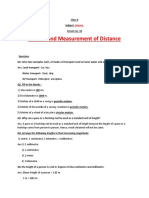 Motion and Measurement of Distance: Science