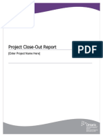 7_Project Close Out Report Template