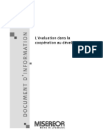 Document D Information Evaluation Dans Cooperation Developpement Misereor