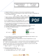 Devoir de Contrôle N°1 - Physique - 3ème Sciences Exp (2010-2011) MR Berriche Ridha