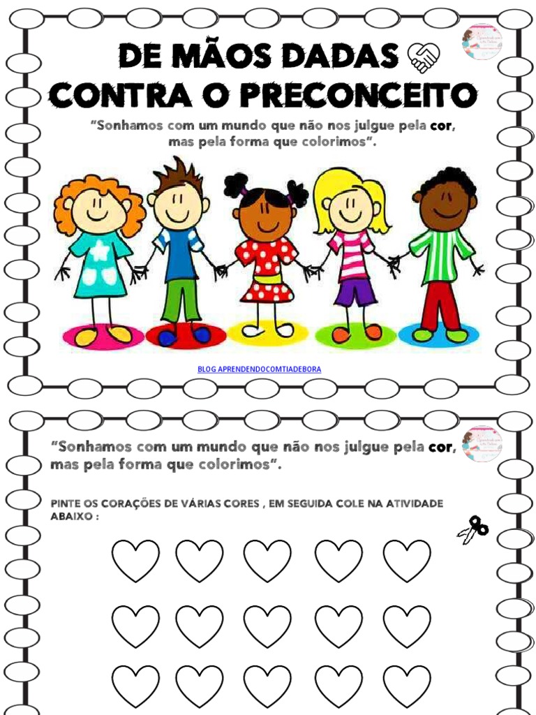 Atividade Interativa de Mãos Dadas Contra o Preconceito-Tia Debora | PDF