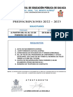 Información para Preinscripciones 2022-2023