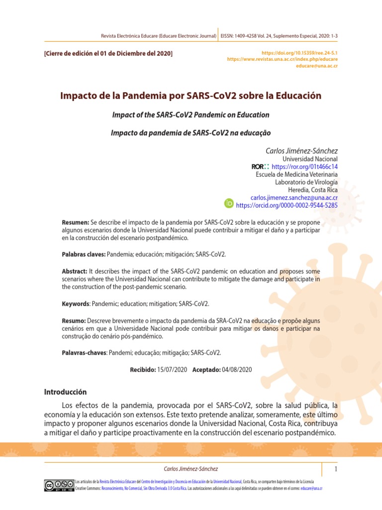 Impacto de la Pandemia en Educación | PDF | Costa Rica