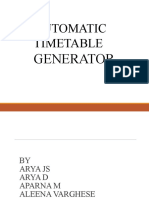 Automatic Timetable Generation PPTNW