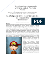 Concepto de Inteligencia en Niños Privados Socioculturalmente Desde La Psicología Positiva