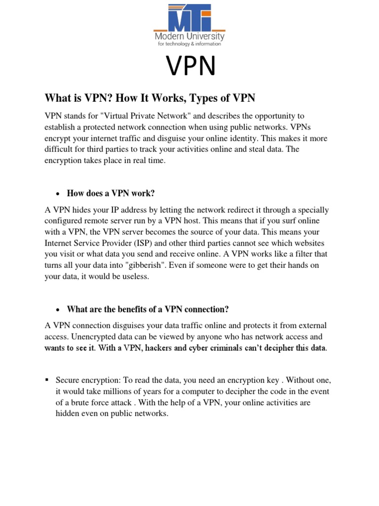 What Is a VPN? How It Works, Types and Benefits
