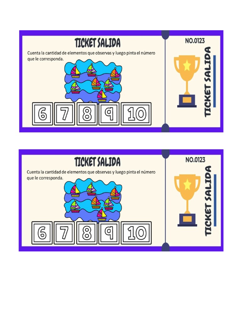 Ticket de Salida Matemáticas 1 Básico | PDF