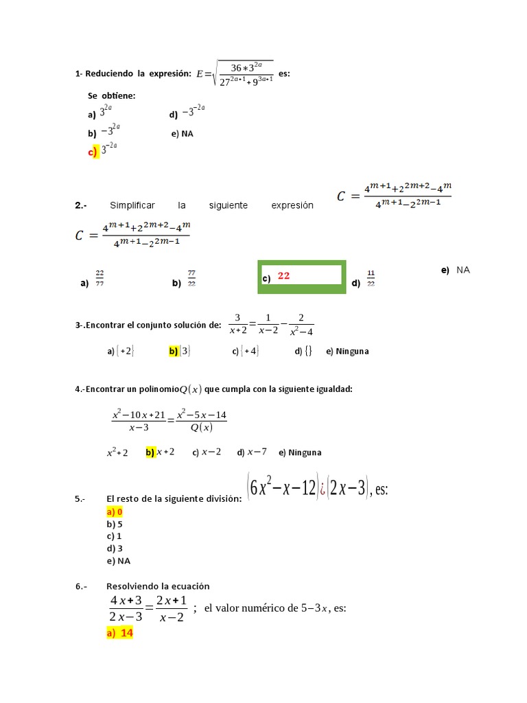 Resolución de Ejercicios Matemáticos | PDF | Matemáticas | Objetos ...