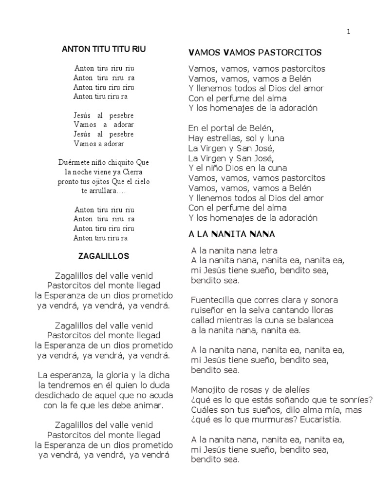 Villancicos Tradicionales para Navidad | PDF | María, madre de Jesús ...