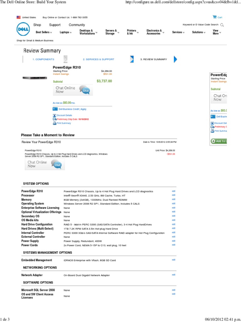 The Dell Online Store Server Power Edge PDF Dell Laptop