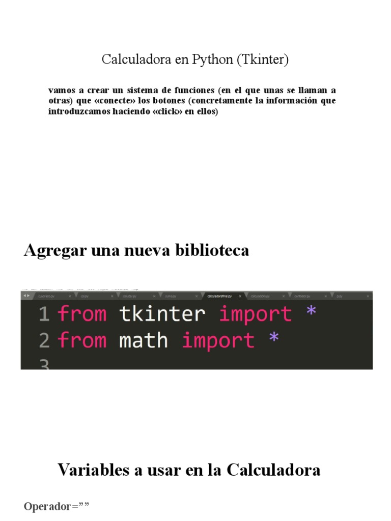 Calculadora Python con Tkinter | PDF | Calculadora | Python (lenguaje ...