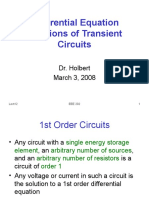 Differential Equation Solutions of Transient Circuits: Dr. Holbert March 3, 2008