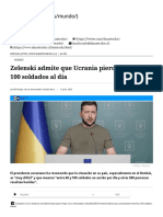 Zelenski Admite Que Ucrania Pierde Entre 60 y 100 Soldados Al Día - El Mostrador