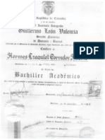 Diploma Bachiller Academico Hermes Corredor