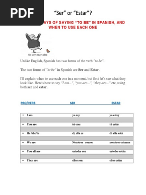 ser and estar explanation