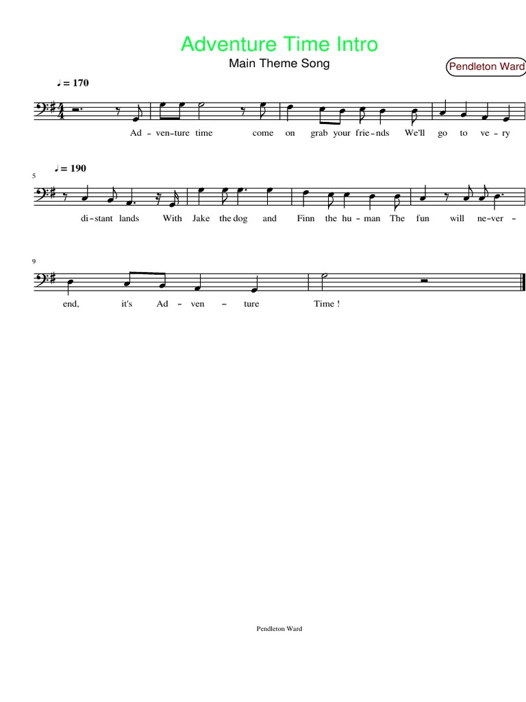 Adventure Time Theme Song Lyrics | PDF