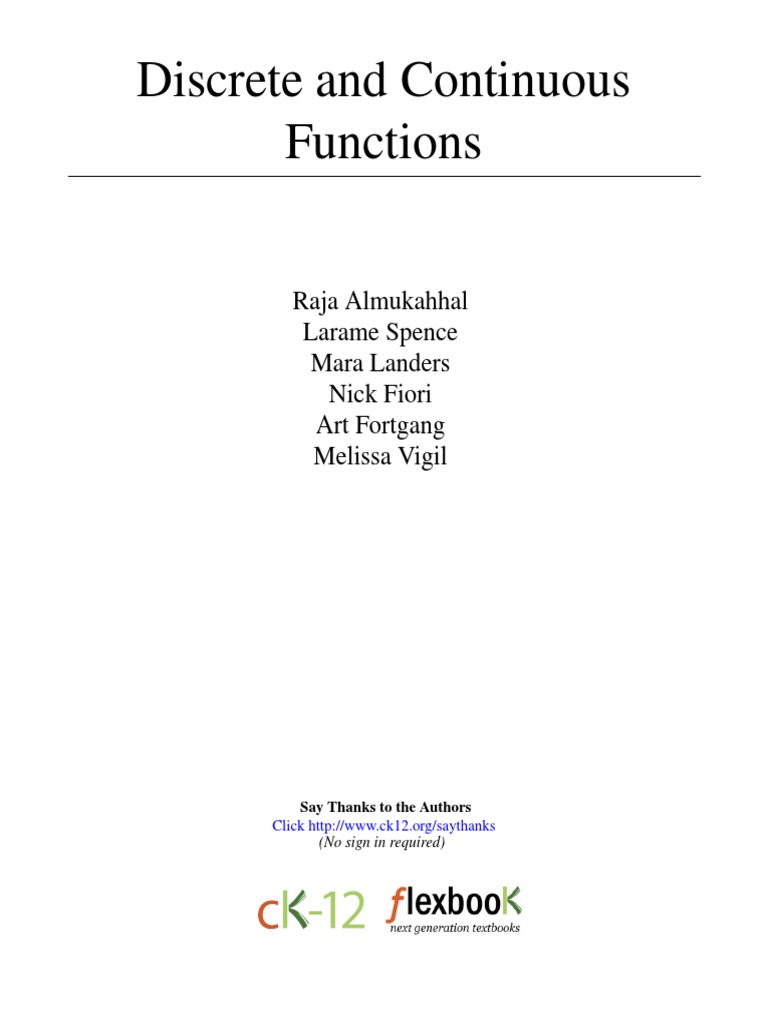 Week 003 - Discrete and Continuous Functions | PDF | Function ...