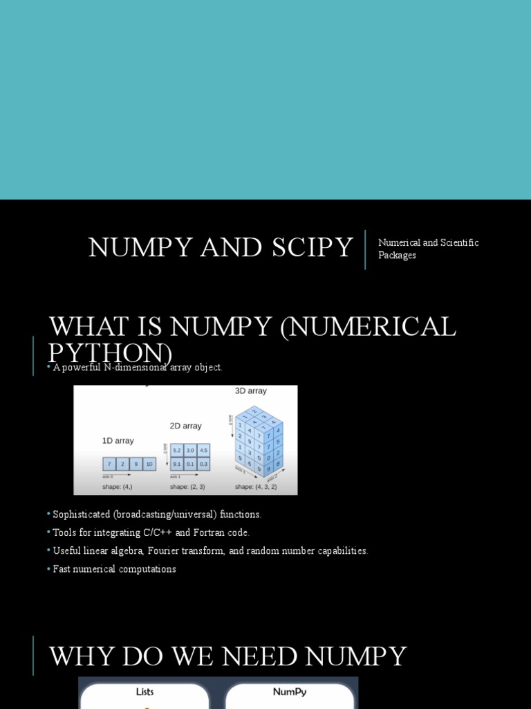 NumPy Basics: Arrays and Operations | PDF | Software Engineering ...