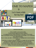 Welcome To Mapeh 9: Let's Learn While Having Fun!