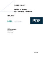 AML CDD CFT Policy - Customized To UAE Legal Regulatory Obligations