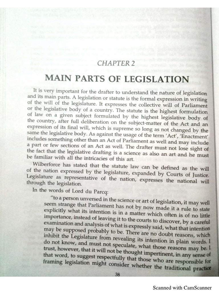 Main Parts of Legislation PDF