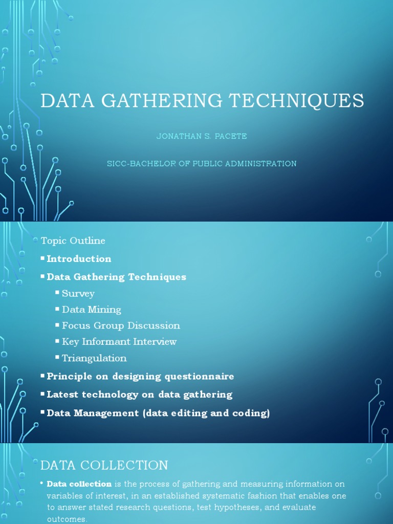 Data Gathering Techniques PDF Survey Methodology Focus Group