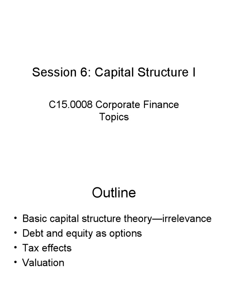 Corporate Finance Topics | PDF | Capital Structure | Stocks