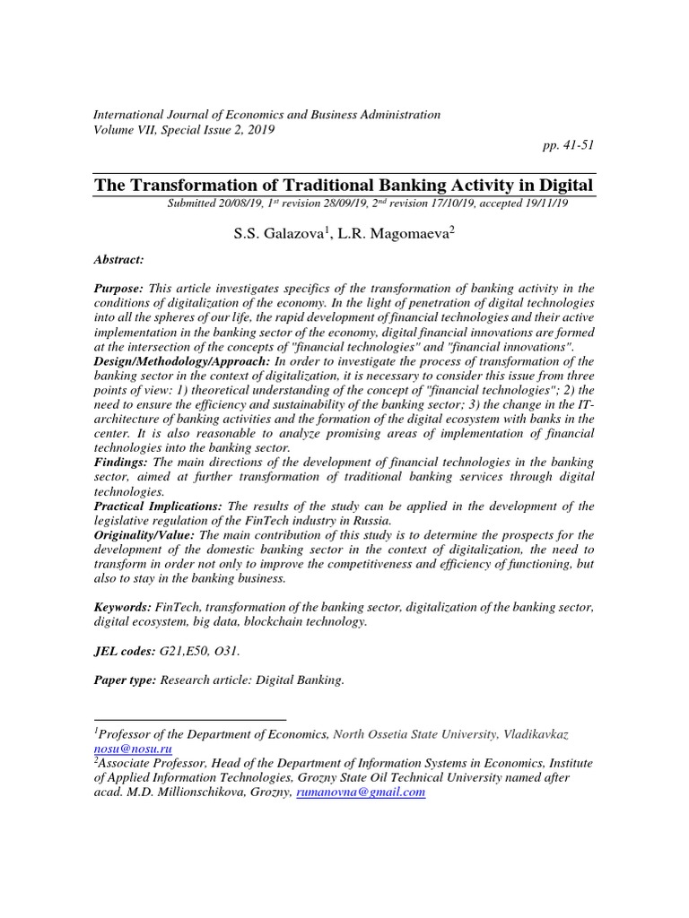 Digital Transformation in Banking Sector | PDF | Finance & Money ...