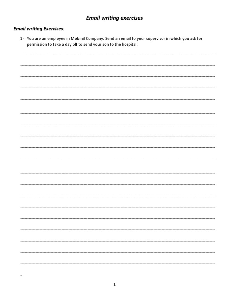 Email Writing Exercises | PDF | Business