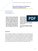 Onocimientos Previos para Desarrollar Nociones de Fracción Como Cantidades de Tamaño Relativo