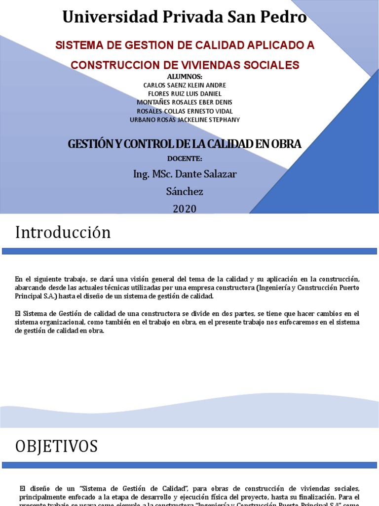Gestion y Control de Obra | PDF | Calidad (comercial) | Diseño