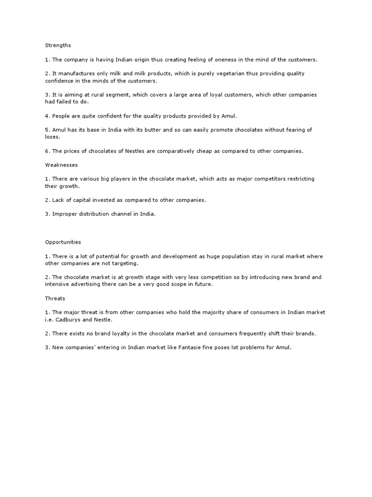 Amul Swot Analysis | PDF