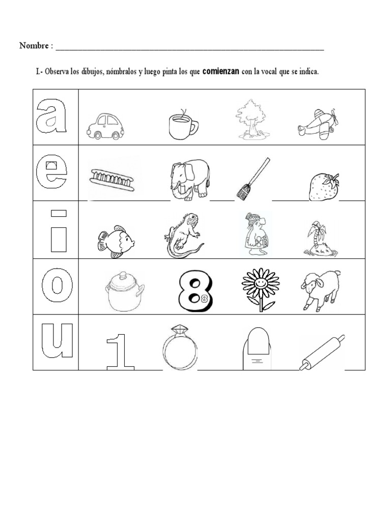 Actividades Didácticas con Vocales | PDF | Artes del Lenguaje y ...