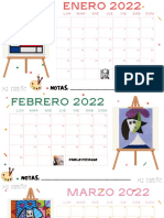 Calendario 2022 Artistas Plásticos
