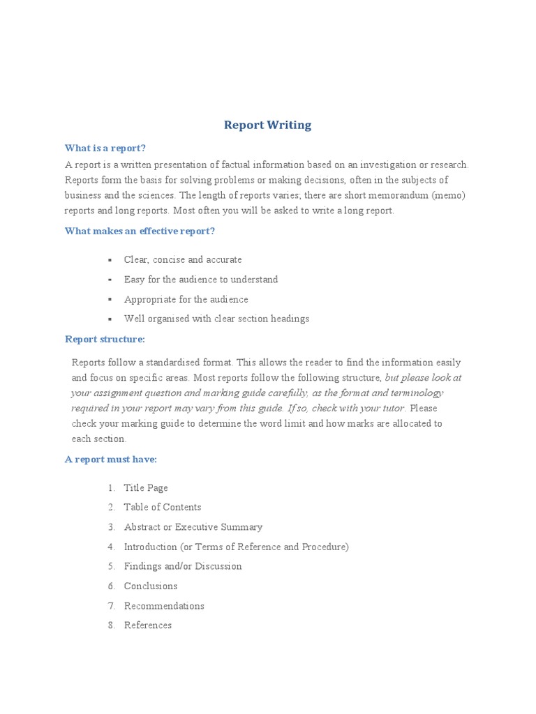 Supplementary Report Writing 101 | PDF | Memorandum | Cognition