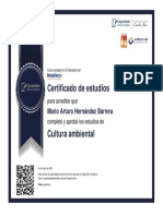 Certificado Cultura Ambiental