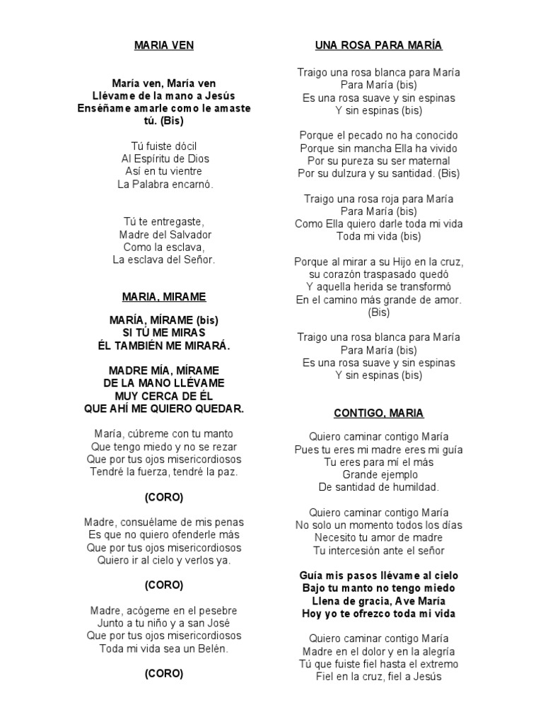 Cantos a la Virgen María | PDF | María, madre de Jesús