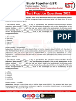 English Cloze Test Practice Questions 2021