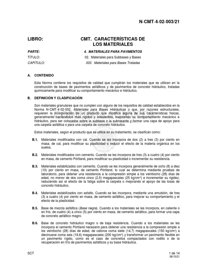 N CMT 4 02 003 21 | PDF | Hormigón | Cemento
