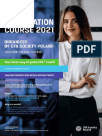 CFA Preparation COURSE 2021: Organized by Cfa Society Poland