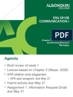 ENL1813B Communication I: Week 2 Chapter 3: Planning, Writing and Revising Business Messages