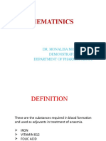 Hematinics: Dr. Monalisa Mondal Demonstrator Department of Pharmacology