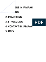 5 Chapters in Jamaah