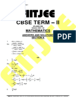CBSE Mock Test - Term 2 - Part Test 1 - Sol - Maths