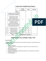 India Security Press Nashik Exam Pattern: SL - No Name of Test No - of Questions Marks Duration