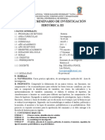 Sílabo Investigación Iii 2022 I