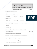 Slip Test-1: Chapter-1: Realnumbers